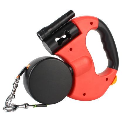 Retractable Dual Dog Leash With Flashlight